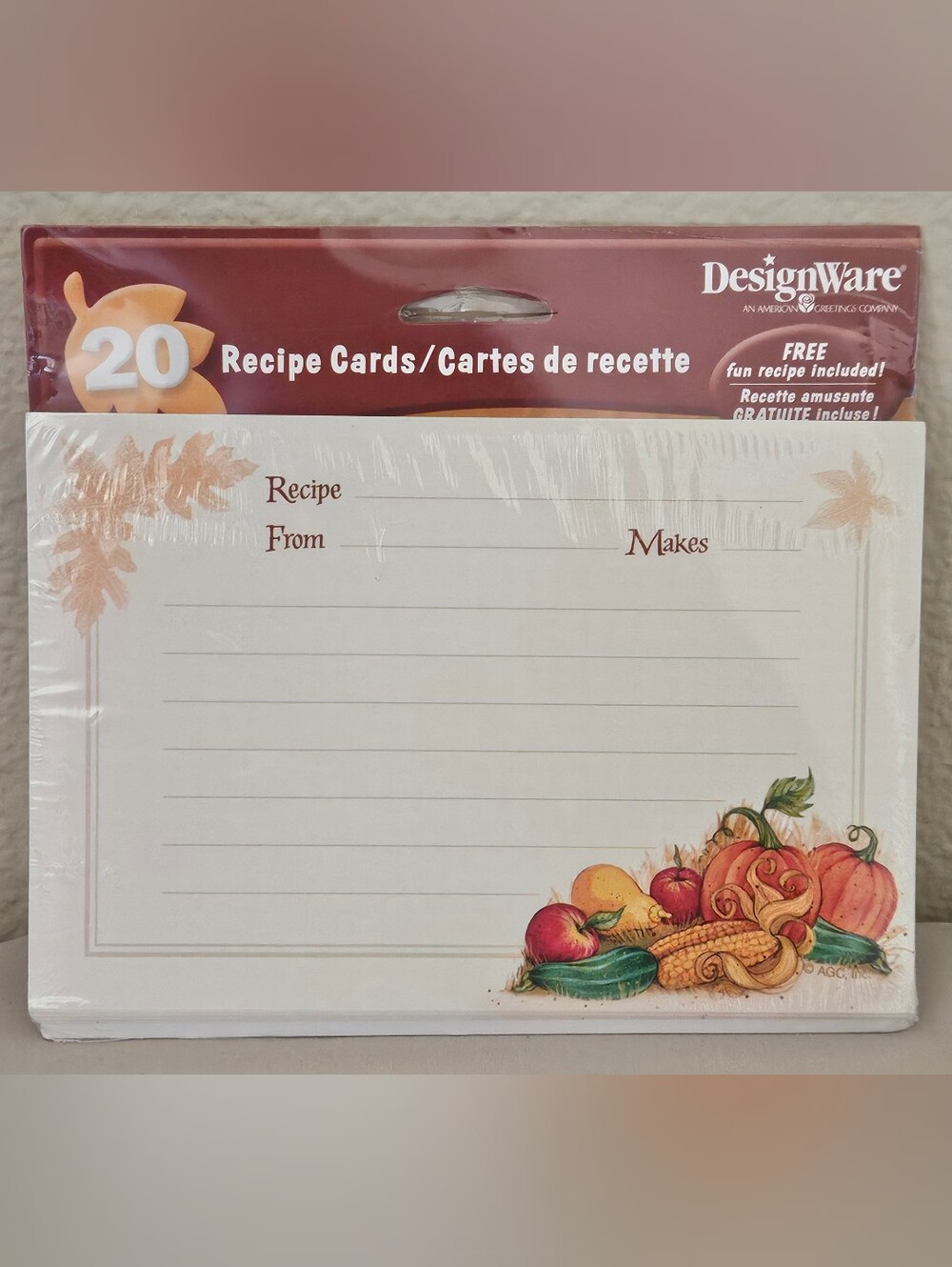 Fall Harvest Recipe Cards 20 Count NEW | Autumn Pumpkin Recipe Cards